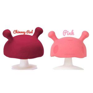 Chimney Red & Pink Mombella Mimi Mushroom Soothing Teether For 0-8 Month Baby